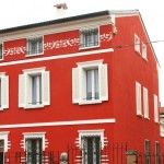 The exterior of the house, which has been completely renovated, an elegant Art Nouveau building